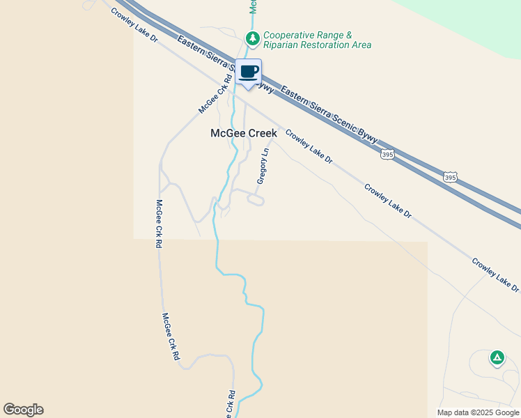 map of restaurants, bars, coffee shops, grocery stores, and more near 14 Gregory Lane in Mammoth Lakes