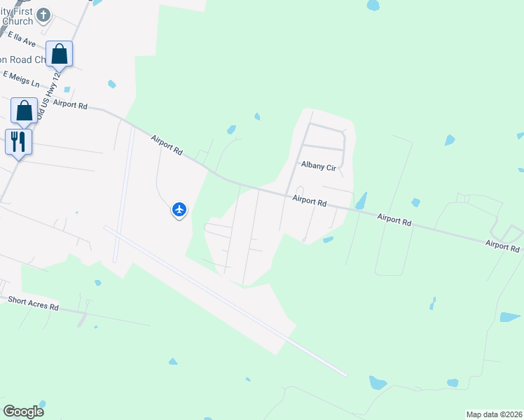 map of restaurants, bars, coffee shops, grocery stores, and more near 806-908 Airport Road in Stanford