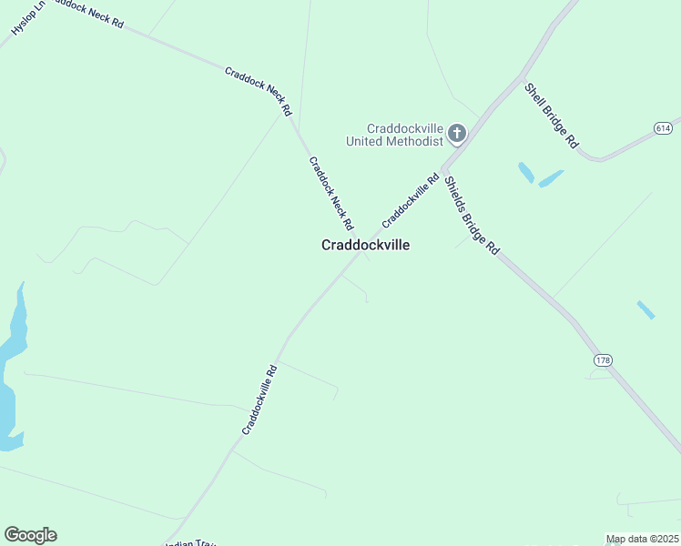map of restaurants, bars, coffee shops, grocery stores, and more near in Craddockville