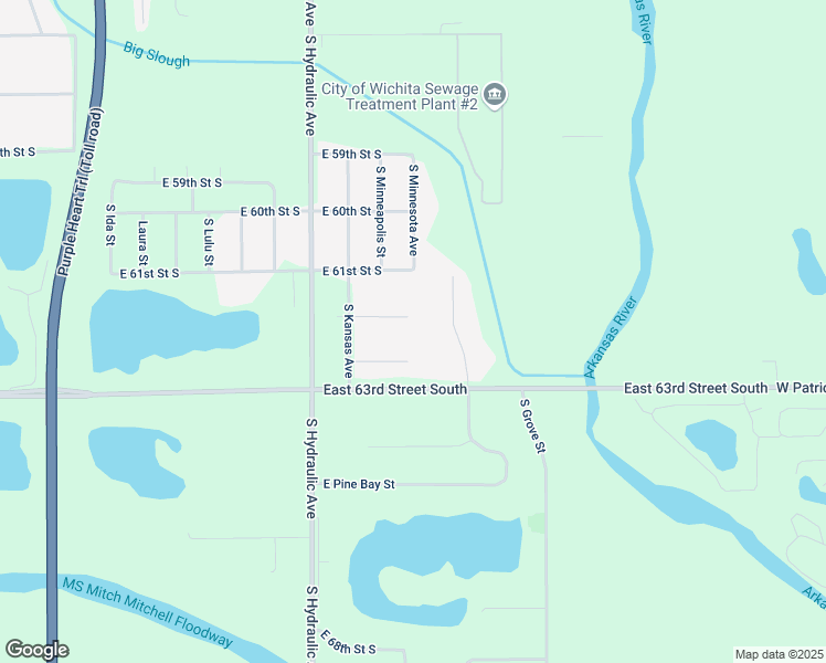 map of restaurants, bars, coffee shops, grocery stores, and more near 6258 South Kansas Court in Wichita