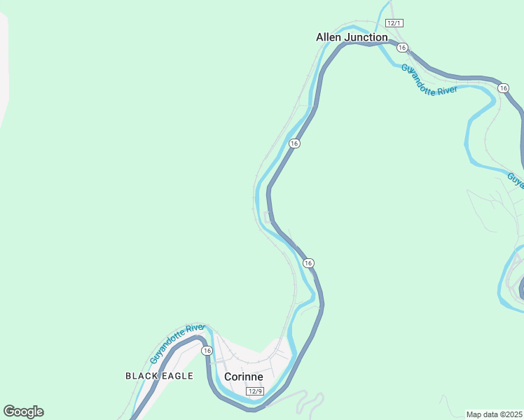 map of restaurants, bars, coffee shops, grocery stores, and more near West Virginia 16 in Mullens