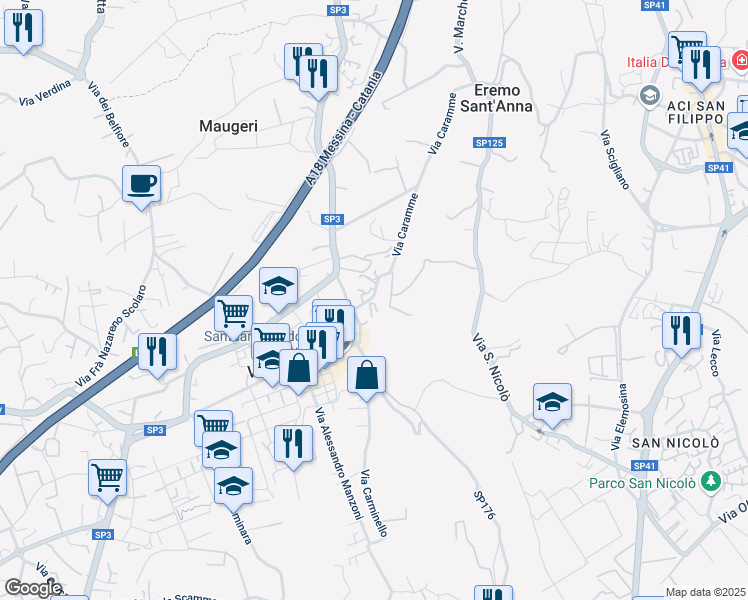 map of restaurants, bars, coffee shops, grocery stores, and more near 28 Via Caramme in Valverde