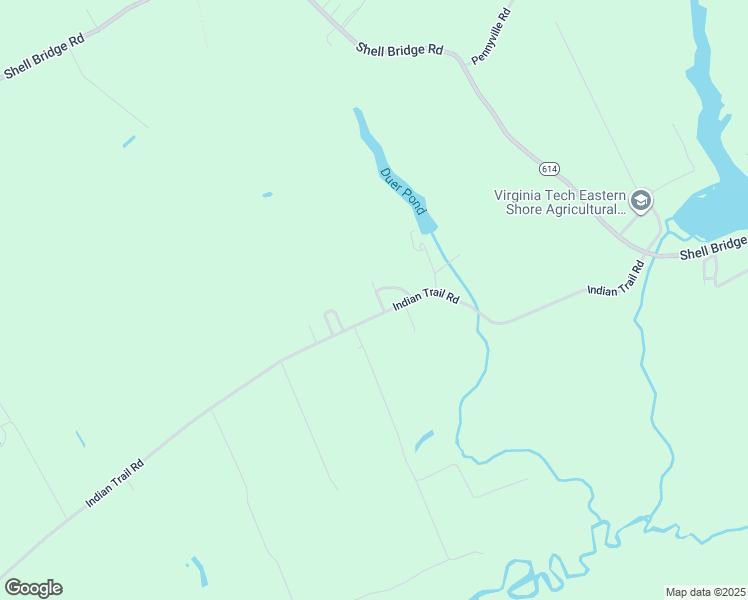 map of restaurants, bars, coffee shops, grocery stores, and more near Indian Trail Road in Accomack County