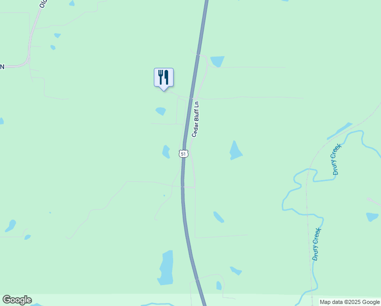 map of restaurants, bars, coffee shops, grocery stores, and more near Cedar Bluff Lane in Union County