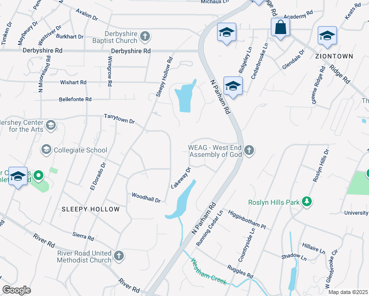 map of restaurants, bars, coffee shops, grocery stores, and more near 404 September Drive in Henrico