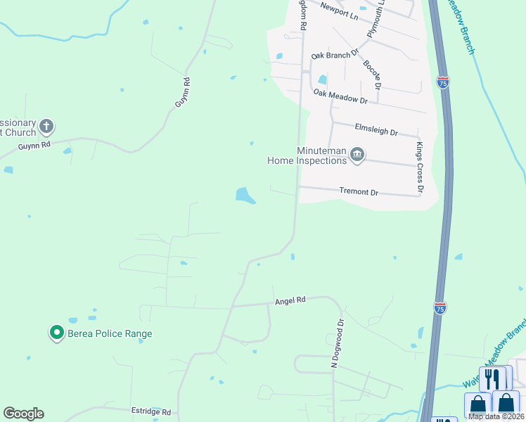 map of restaurants, bars, coffee shops, grocery stores, and more near 439 Opossum Kingdom Road in Berea