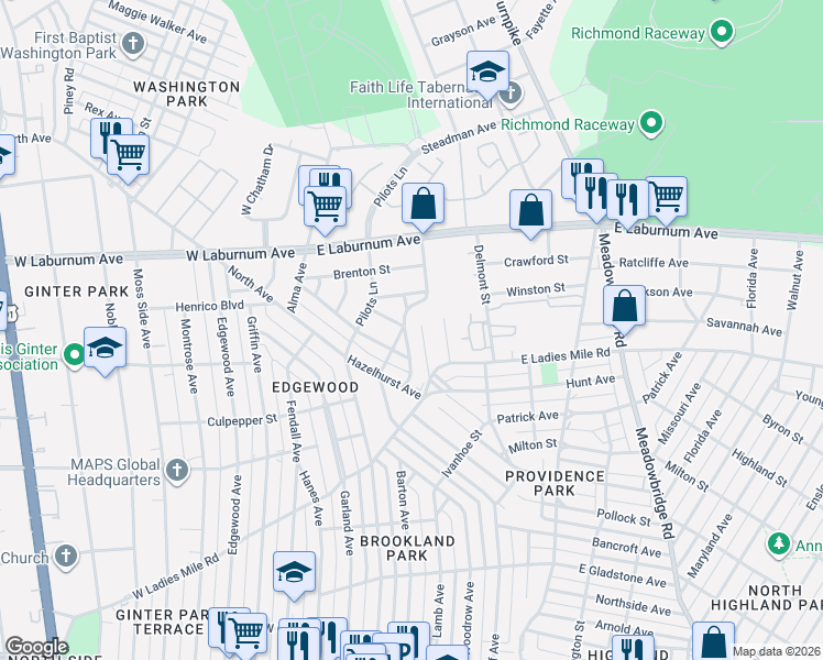 map of restaurants, bars, coffee shops, grocery stores, and more near in 