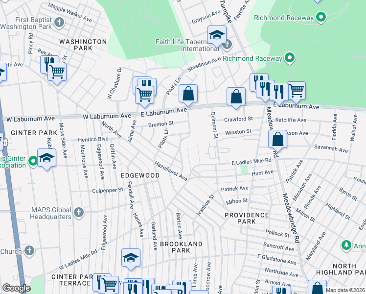 map of restaurants, bars, coffee shops, grocery stores, and more near in 