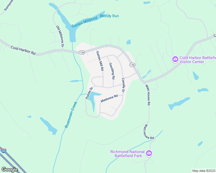 map of restaurants, bars, coffee shops, grocery stores, and more near 6590 Pohite Drive in Mechanicsville