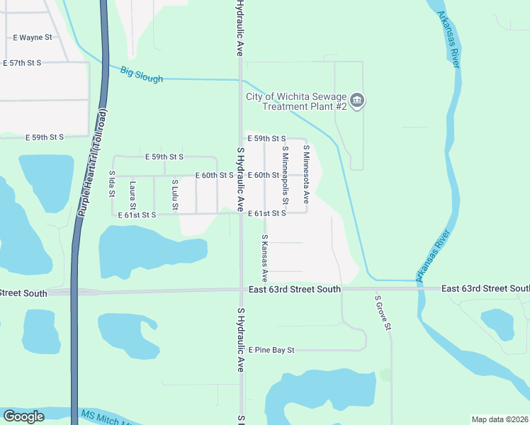 map of restaurants, bars, coffee shops, grocery stores, and more near 6199 South Kansas Street in Wichita