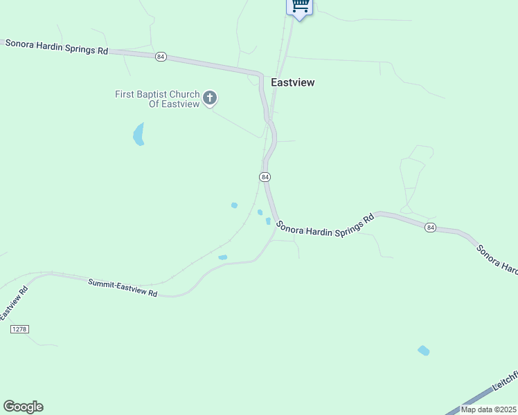 map of restaurants, bars, coffee shops, grocery stores, and more near 12800-13078 Sonora Hardin Springs Road in Eastview
