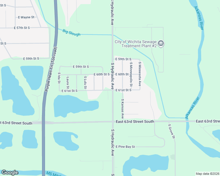 map of restaurants, bars, coffee shops, grocery stores, and more near 1711-1715 East 61st Street South in Wichita