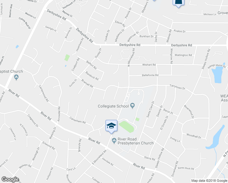 map of restaurants, bars, coffee shops, grocery stores, and more near 208 Grande Drive in Henrico