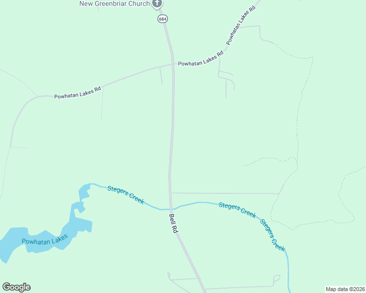 map of restaurants, bars, coffee shops, grocery stores, and more near 4658 Bell Road in Powhatan