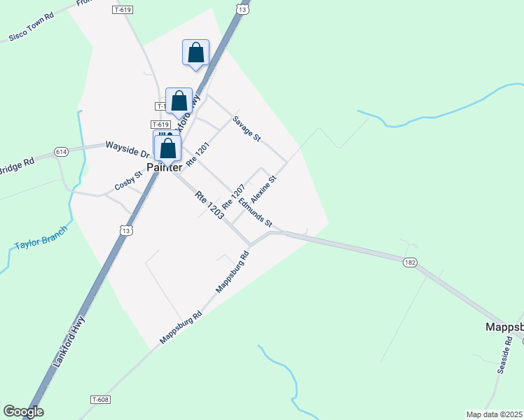 map of restaurants, bars, coffee shops, grocery stores, and more near 17363 Edmunds Street in Painter