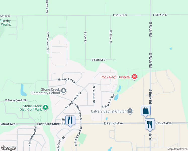 map of restaurants, bars, coffee shops, grocery stores, and more near North Emerson Street in Derby