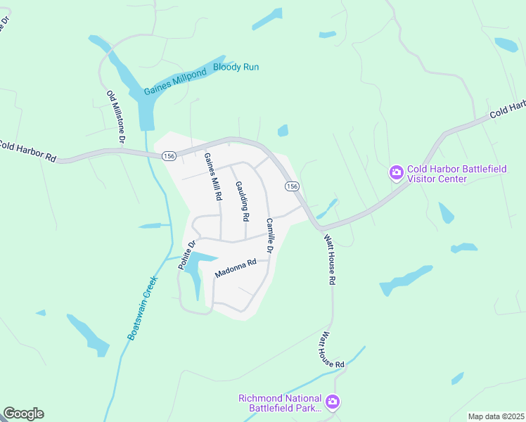 map of restaurants, bars, coffee shops, grocery stores, and more near 6465 Camille Drive in Mechanicsville