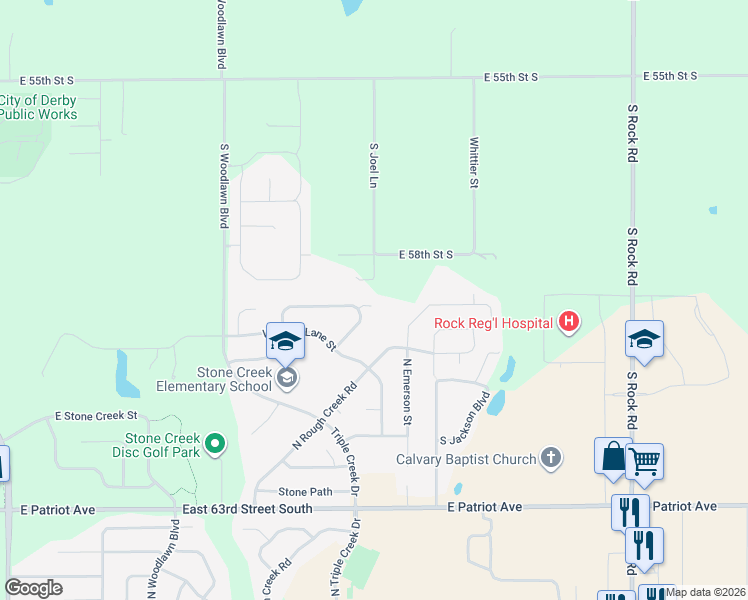 map of restaurants, bars, coffee shops, grocery stores, and more near 1061 Splitwood Way Court in Derby