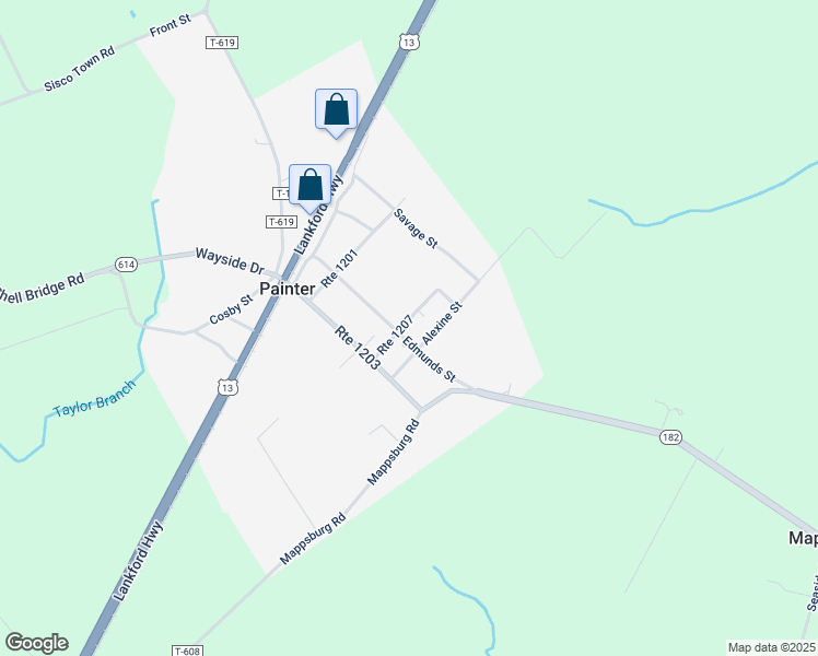 map of restaurants, bars, coffee shops, grocery stores, and more near Edmunds Street in Painter