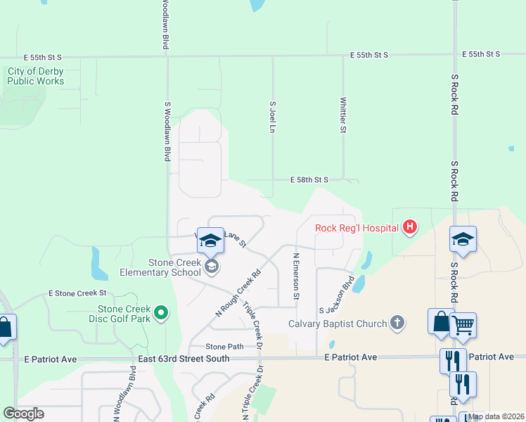 map of restaurants, bars, coffee shops, grocery stores, and more near 1061 Splitwood Way Court in Derby