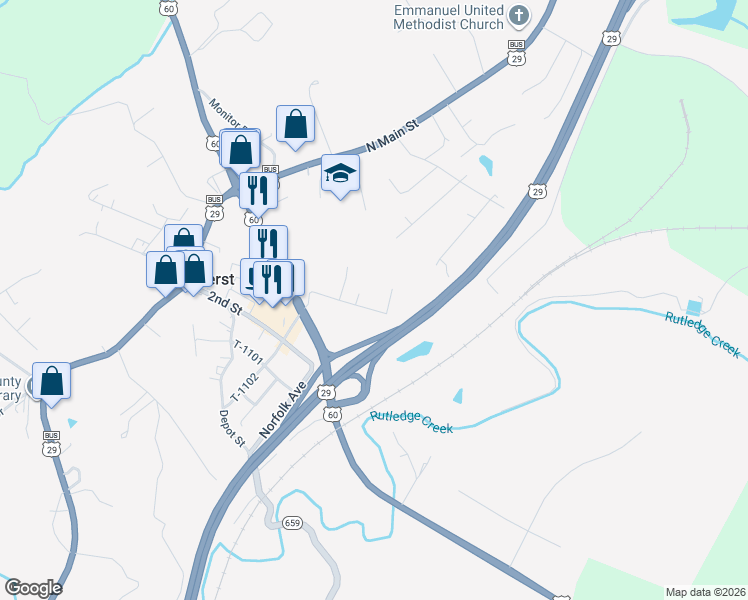 map of restaurants, bars, coffee shops, grocery stores, and more near 108-198 Whitehead Dr in Amherst