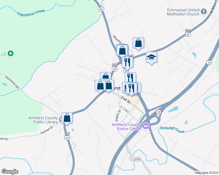 map of restaurants, bars, coffee shops, grocery stores, and more near in Amherst