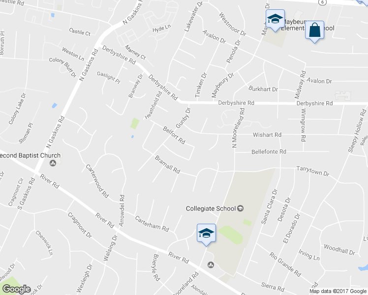 map of restaurants, bars, coffee shops, grocery stores, and more near 9303 Belfort Road in Richmond
