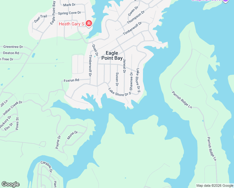 map of restaurants, bars, coffee shops, grocery stores, and more near 2 Susan Drive in Goreville
