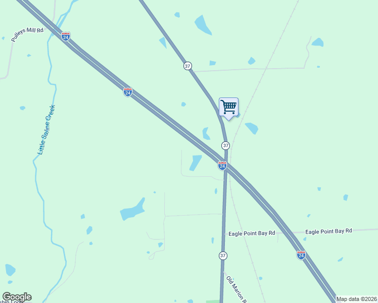 map of restaurants, bars, coffee shops, grocery stores, and more near 320 Caraway Lane in Goreville