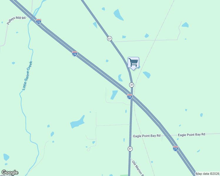 map of restaurants, bars, coffee shops, grocery stores, and more near 320 Caraway Lane in Goreville