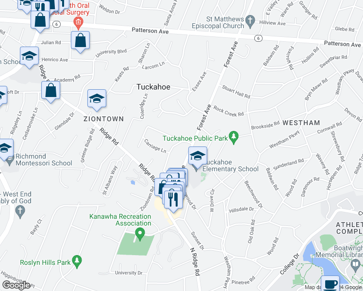 map of restaurants, bars, coffee shops, grocery stores, and more near 711 Silverspring Drive in Richmond