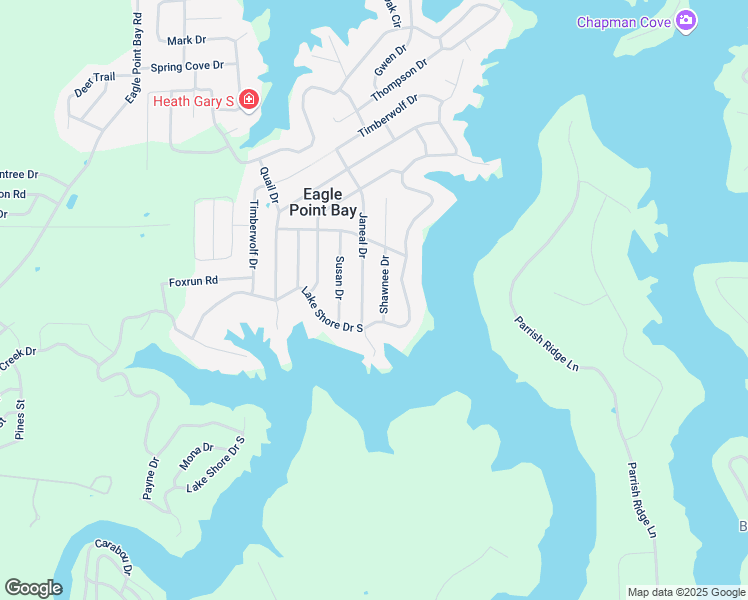map of restaurants, bars, coffee shops, grocery stores, and more near 725 Lake Shore Drive South in Goreville