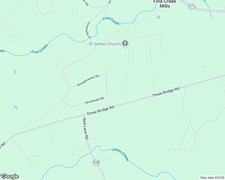 map of restaurants, bars, coffee shops, grocery stores, and more near 3082 Braehead Road in Powhatan
