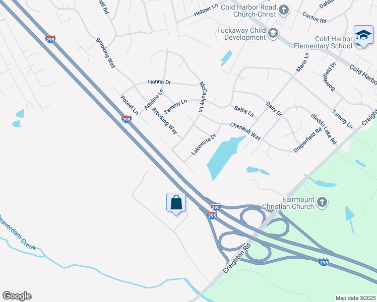 map of restaurants, bars, coffee shops, grocery stores, and more near 6459 Lakevista Drive in Mechanicsville