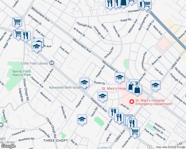 map of restaurants, bars, coffee shops, grocery stores, and more near in 
