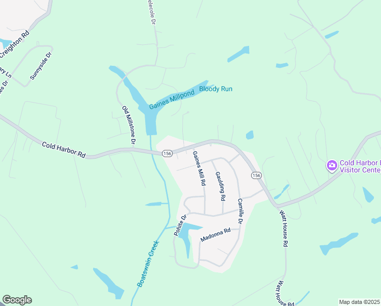 map of restaurants, bars, coffee shops, grocery stores, and more near 6393 Cold Harbor Road in Mechanicsville