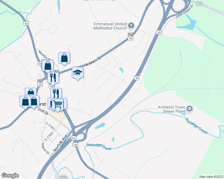 map of restaurants, bars, coffee shops, grocery stores, and more near 150 Loch Lane in Amherst