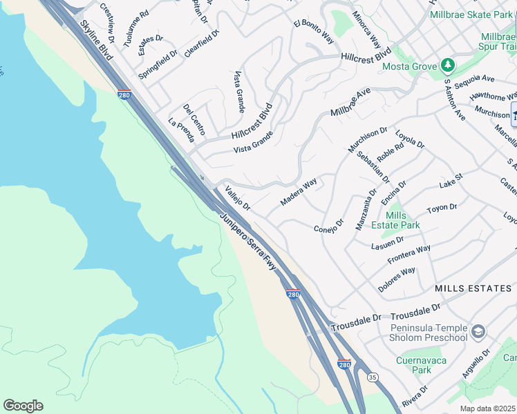map of restaurants, bars, coffee shops, grocery stores, and more near 15 Chadwick Court in Millbrae