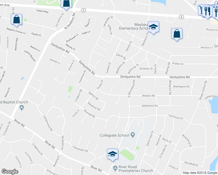 map of restaurants, bars, coffee shops, grocery stores, and more near 604 Wishart Circle in Richmond