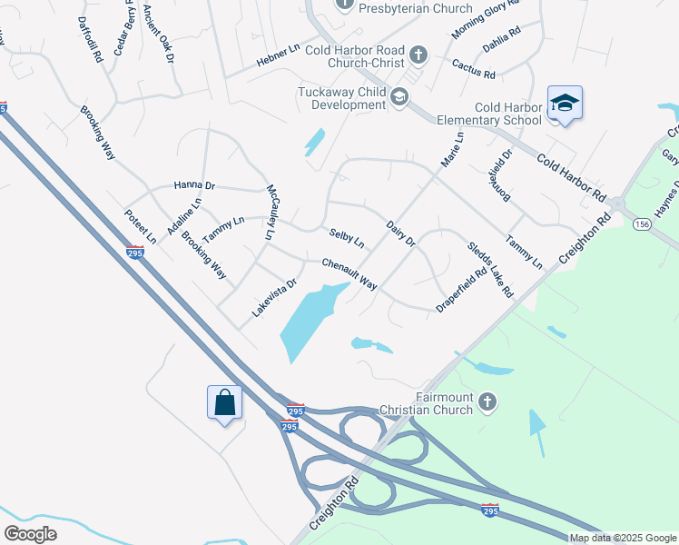 map of restaurants, bars, coffee shops, grocery stores, and more near 6419 Chenault Way in Mechanicsville