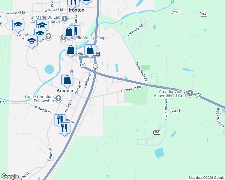 map of restaurants, bars, coffee shops, grocery stores, and more near 512 Collie Street in Arcadia