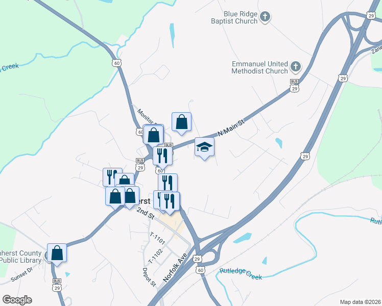 map of restaurants, bars, coffee shops, grocery stores, and more near 115-143 Wellington Court in Amherst