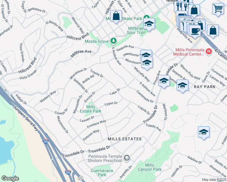 1206 Lake Street, Millbrae CA Walk Score