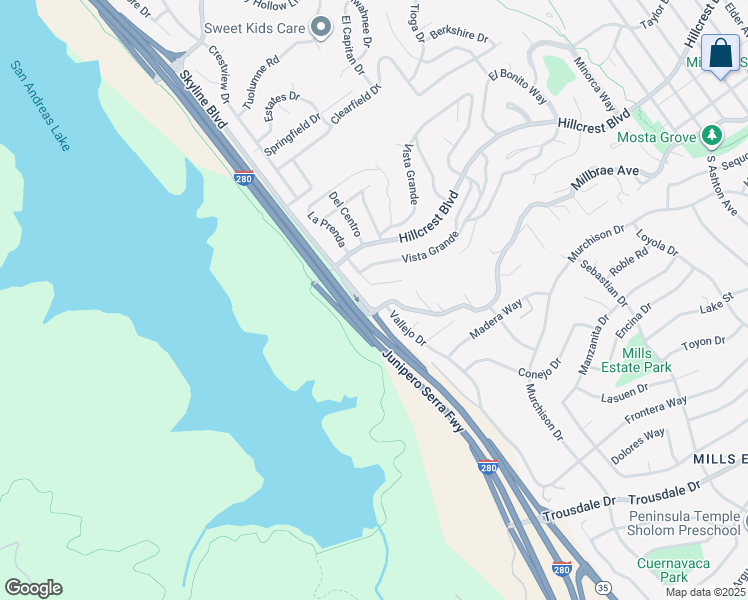 map of restaurants, bars, coffee shops, grocery stores, and more near 1410 Millbrae Avenue in Millbrae