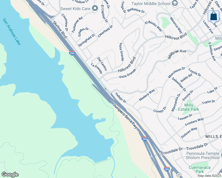map of restaurants, bars, coffee shops, grocery stores, and more near 1410 Millbrae Avenue in Millbrae
