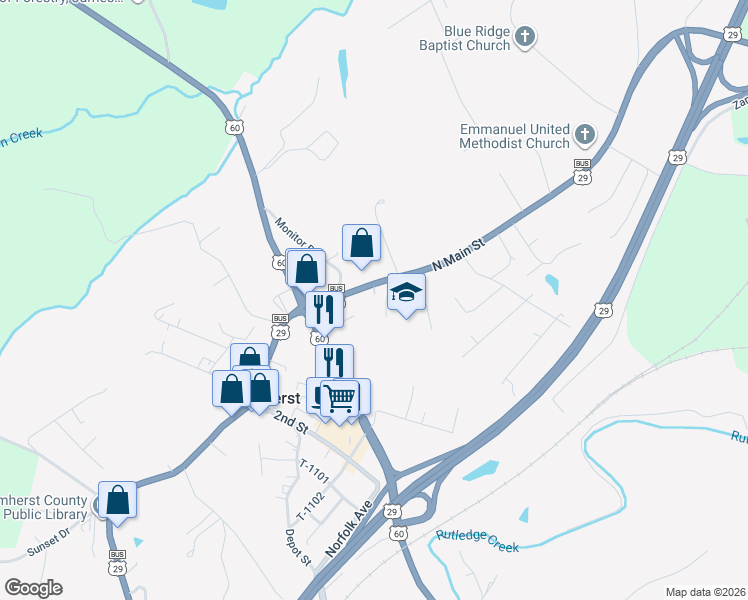map of restaurants, bars, coffee shops, grocery stores, and more near 115 Wellington Court in Amherst