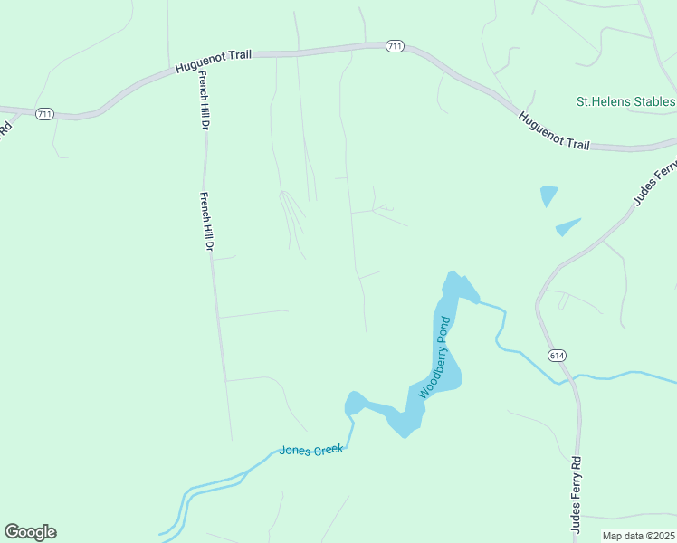 map of restaurants, bars, coffee shops, grocery stores, and more near 3105 Shadow Creek Drive in Powhatan