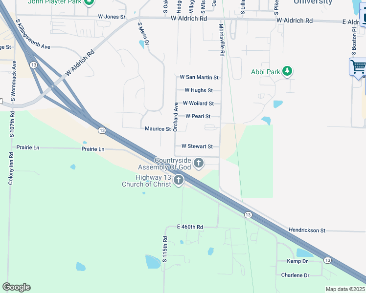map of restaurants, bars, coffee shops, grocery stores, and more near 2934-2998 Orchard Ave in Bolivar