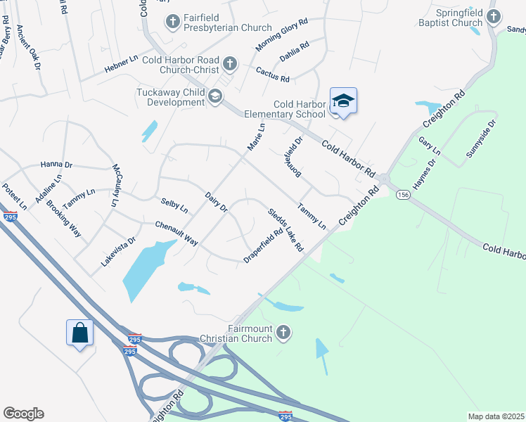 map of restaurants, bars, coffee shops, grocery stores, and more near 6345 Sledds Lake Road in Mechanicsville