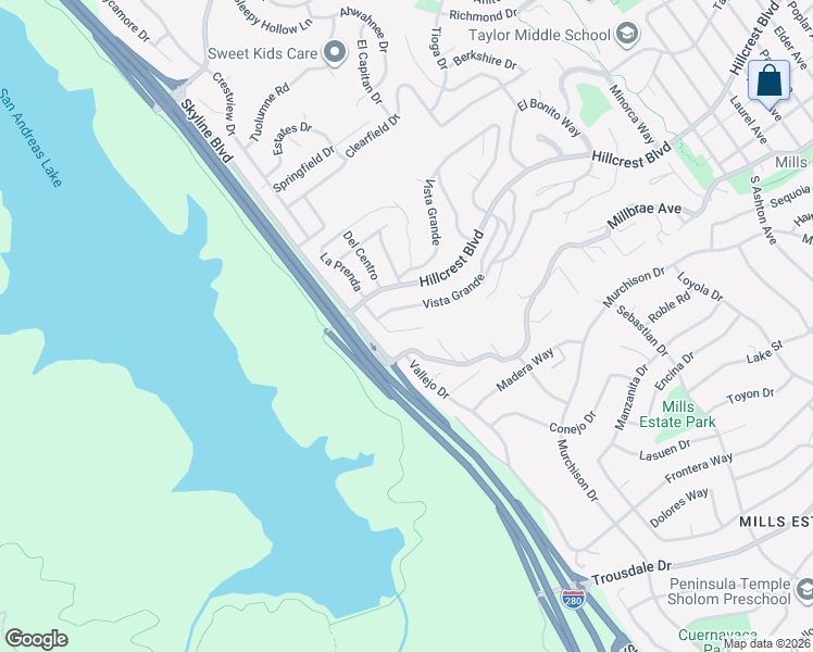 map of restaurants, bars, coffee shops, grocery stores, and more near 50 La Prenda in Millbrae